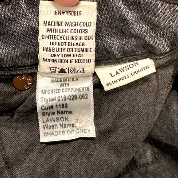 TRAVE‎ DENIM Lawson High Rise Button Fly Slim Straight Leg Jeans • 24 • grey - Picture 12 of 13